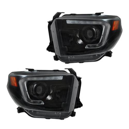 Recon Truck Accessories - 264294BKC | Projector Headlights w/ Ultra High Power OLED DRL – Smoked / Black