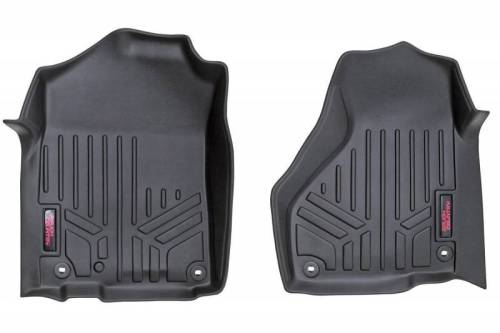 Rough Country - M-3121 | Rough Country Floor Mats First Row For Ram 1500 / 2500 / 3500 (2012-2018), 1500 Classic (2019-2023) | Full Length Floor Console, Regular / Quad Cab