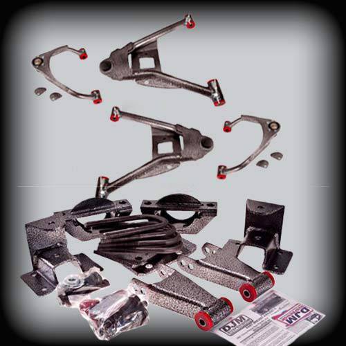 DJM Suspension - DJM2515-34 | DJM Suspension 3 Inch Front / 4 Inch Rear Lowering Kit (2015-2018 Silverado, Sierra 1500 2WD with OEM Cast Aluminum Steering Knuckles)