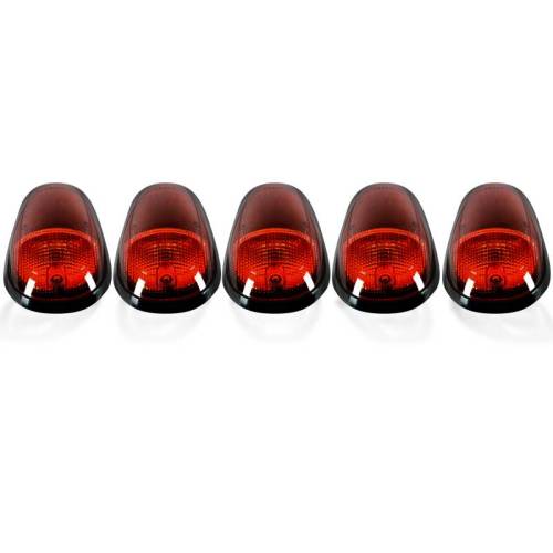Recon Truck Accessories - 264146AM | (5-Piece Set) Amber Cab Roof Light Lens with Amber LED’s
