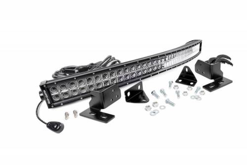 Rough Country - 70682 | Ford 40-inch Curved LED Light Bar Bumper Kit | Black Series (11-16 F-250 Super Duty)