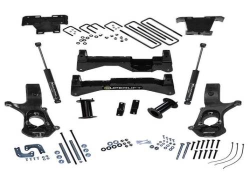 SuperLift - K897 | Superlift 8 inch Suspension Lift Kit with Shadow Shocks (2014-2018 Silverado, Sierra 1500 2WD | OE Aluminum or Stamped Control Arms)