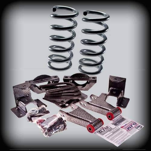 DJM Suspension - DJM2099-24 | DJM Suspension 2 Inch Front / 4 Inch Lowering Kit (2003-2006 Silverado, Sierra 1500 2WD | Crew Cab with Welded Eye Hanger ONLY)