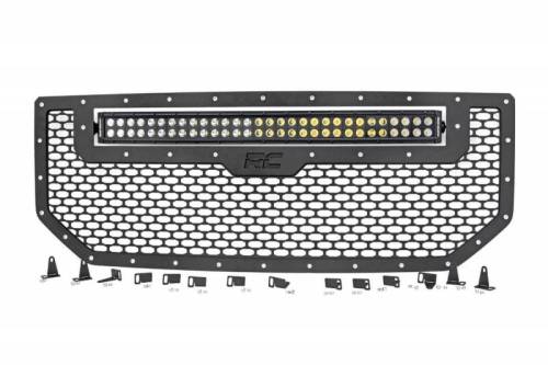 Rough Country - 70158 | GMC Mesh Grille w/30in Dual Row Black Series LED (16-18 Sierra 1500)