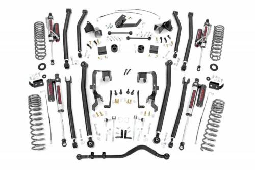 Rough Country - 78650A | 4 Inch Jeep Long Arm Suspension Lift Kit w/ Vertex Reservoir