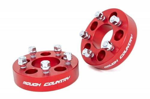 Rough Country - 1090RED | 1.5-inch Wheel Spacers (Pair | Red)