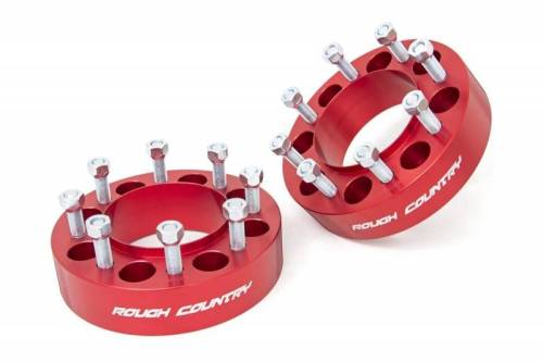 Rough Country - 1094ARED | 2-inch Wheel Spacers (Pair | Red)
