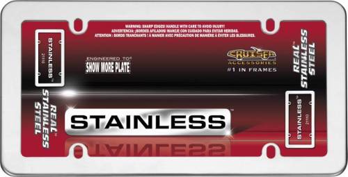 Cruiser Accessories - 21110 | Stainless, Stainless Steel License Plate Frame