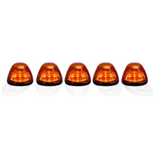 Recon Truck Accessories - 264143AMHP | (5-Piece Set) Amber Cab Roof Light Lens with Amber High-Power OLED Bar-Style LED’s – Complete Kit With Wiring & Hardware