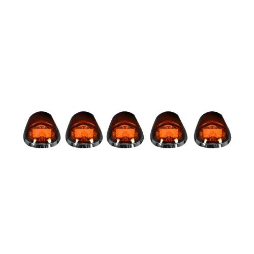 Recon Truck Accessories - 264146AMHP | (5-Piece Set) Amber Cab Roof Light Lens with Amber High-Power OLED Bar-Style LED’s