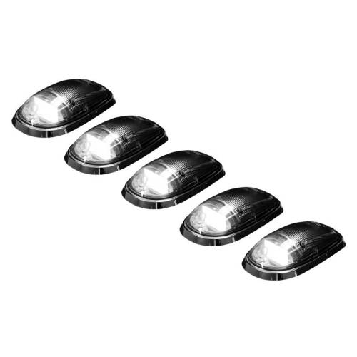 Recon Truck Accessories - 264146CLHP | (5-Piece Set) Clear Cab Roof Light Lens with Amber High-Power OLED Bar-Style LED’s