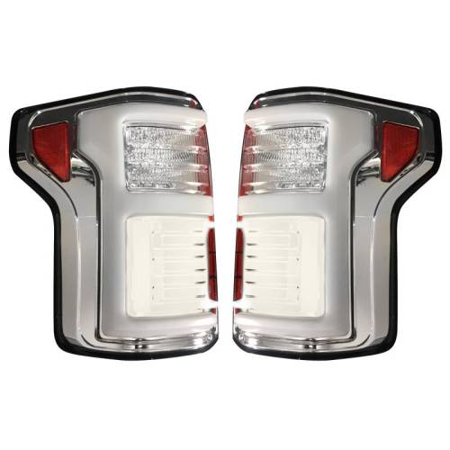 Recon Truck Accessories - 264268LEDCL | (Replaces OEM LED Style Tail Lights w Blind Spot Warning System) OLED Tail Lights – Clear Lens