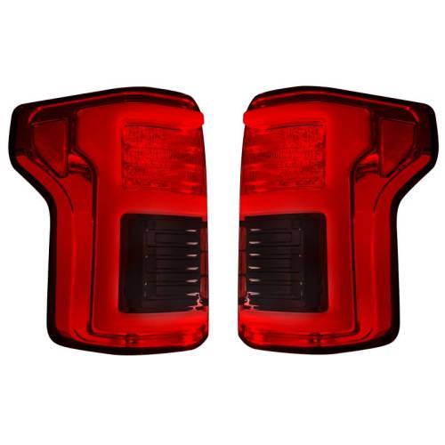 Recon Truck Accessories - 264268LEDRD | (Replaces OEM LED Style Tail Lights w Blind Spot Warning System) OLED Tail Lights – Red Lens