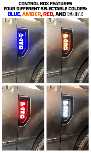Recon Truck Accessories - 264484BK | Illuminated Emblems in Black