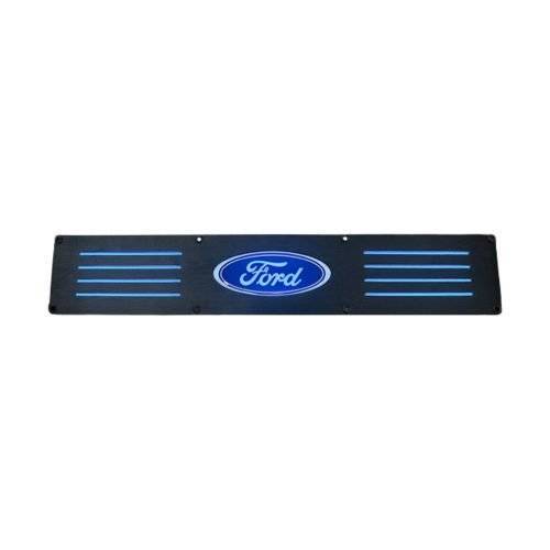 Recon Truck Accessories - 264121RFDBK | Front & Rear Illuminated Door Sill | Black Finish - Blue Illumination
