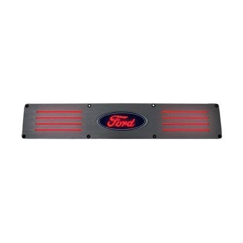 Recon Truck Accessories - 264321RFDRD | Rear Illuminated Door Sill | Brushed Finish - Red Illumination