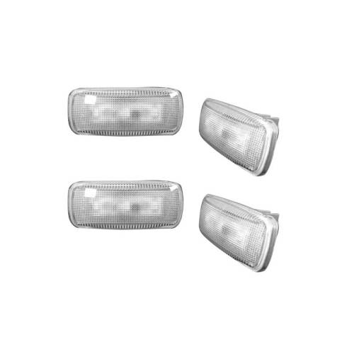 Recon Truck Accessories - 264137CL | Dually Fender Lenses (4-Piece Set) w/ 2 Red LED Lights & 2 Amber LED Lights – Clear Lens 