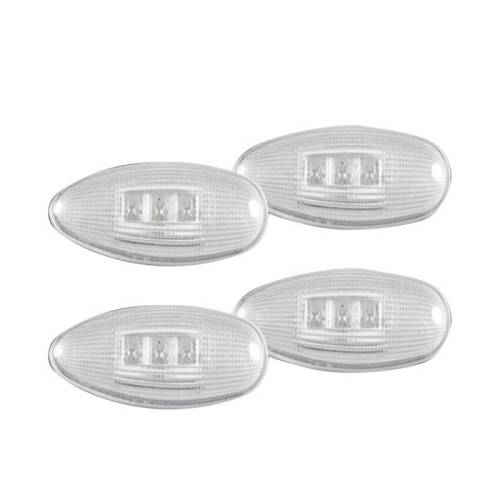 Recon Truck Accessories - 264133CL | Dually Fender Lenses (4-Piece Set) w/ 2 Red LED Lights & 2 Amber LED Lights – Clear Lens