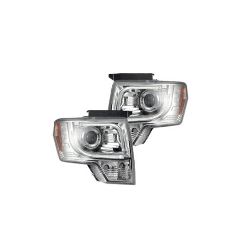 Recon Truck Accessories - 264190CLC | Projector Headlights w/ Ultra High Power Smooth OLED HALOS & DRL - Clear / Chrome