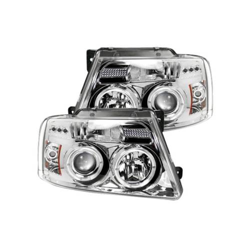 Recon Truck Accessories - 264198CL | Projector Headlights – Clear / Chrome