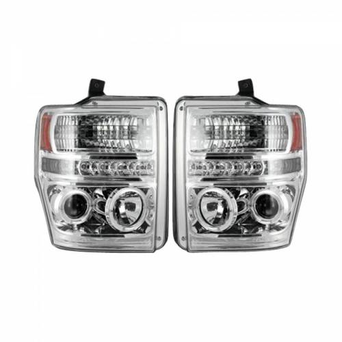 Recon Truck Accessories - 264196CL | Projector Headlights – Clear / Chrome