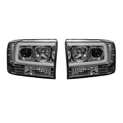 Recon Truck Accessories - 264192CLC | Projector Headlights w/ Ultra High Power Smooth OLED HALOS & DRL – Clear / Chrome