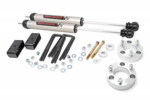 Rough Country - 74570A | Rough Country 3 Inch Lift Kit For Toyota Tacoma 2/4WD | 2005-2023 | Front No Struts (Aluminum Spacer), Rear V2 Shocks