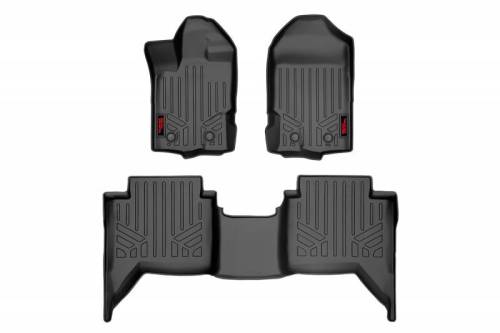 Rough Country - M-51002 | Rough Country Floor Mats Front & Rear For Crew Cab Ford Ranger | 2019-2023