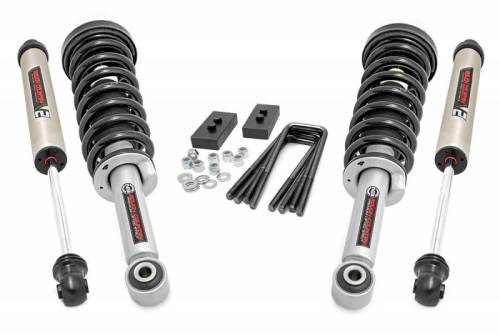 Rough Country - 56971 | Rough Country 2 Inch Lift Kit With N3 Struts And V2 Monotube Shocks For Ford F-150 2/4WD | 2014-2020