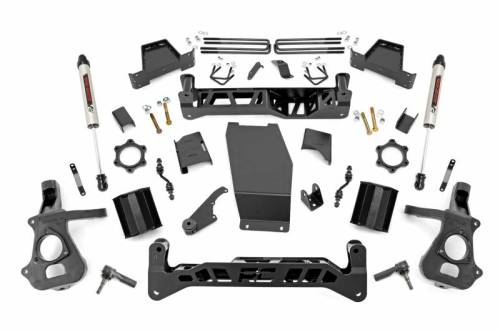 Rough Country - 17470 | 7 Inch GM Suspension Lift Kit w/ Strut Spacer & V2 Monotube Shocks