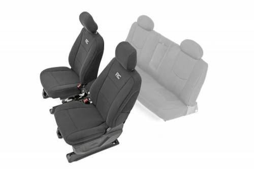 Rough Country - 91024 | GM Neoprene Front Seat Covers | Black [14-18 1500]