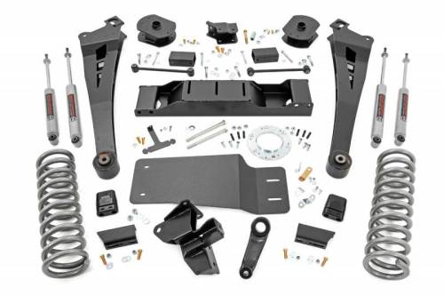 Rough Country - 37930 | Rough Country 5 Inch Lift Kit For Diesel Ram 2500 4WD | 2019-2023 | Standard Rate Coil Springs (Front), Upgraded AISIN Transmission, Premium N3 Shocks