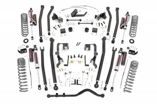 Rough Country - 79050A | 4 Inch Jeep Long Arm Suspension Lift Kit w/ Vertex Reservoir Shocks