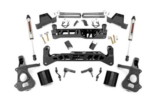 Rough Country - 18770 | 7 Inch GM Suspension Lift Kit w/ Strut Spacers, V2 Monotube Shocks