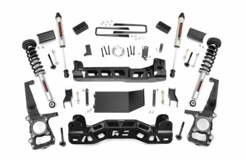 Rough Country - 57472 | 4 Inch Ford Suspension Lift Kit w/ Lifted Struts, V2 Monotube Shocks