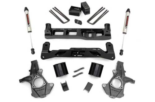 Rough Country - 26170 | 5 Inch GM Suspension Lift Kit w/ Strut Spacers, V2 Monotube Shocks