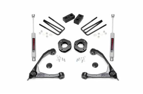 Rough Country - 19831 | 3.5 Inch GM Suspension Lift Kit w/ Strut Spacers, Premium N3 Shocks