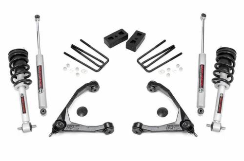 Rough Country - 198.23 | 3.5 Inch GM Suspension Lift Kit w/ lifted Struts, Premium N3 Shocks