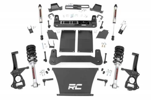 Rough Country - 21771 | Rough Country 6 Inch Lift Kit For Chevrolet Silverado 1500 2/4WD | 2019-2023 | 4.3L; 5.3L; 6.2L Engine, Rear Multi-leaf Spring, N3 Struts With V2 Rear Shocks