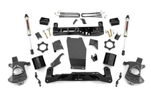 Rough Country - 22470 | 5 Inch GM Suspension Lift Kit w/ Strut Spacers, V2 Monotube Shocks