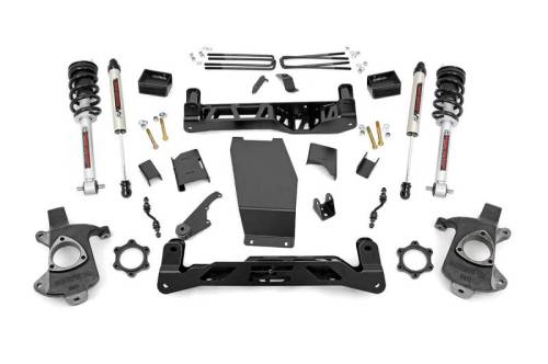 Rough Country - 22471 | 5 Inch GM Suspension Lift Kit w/ Lifted Struts, V2 Monotube Shocks (2014-2018 Chevrolet, GMC 1500)