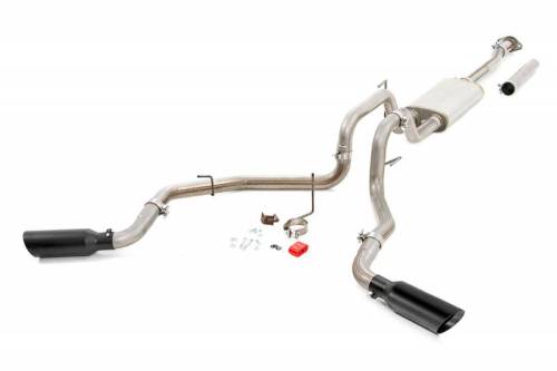 Rough Country - 96006 | Dual Cat-Back Exhaust System w/ Black Tips (15-21 F-150)