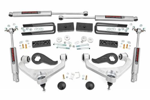 Rough Country - 95830 | Rough Country 3 Inch Lift Kit With Forged Aluminum Upper Control Arms For Chevrolet Silverado / GMC Sierra 2500 HD | Premium N3