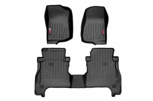 Rough Country - M-61501 | Heavy Duty Floor Mats [Front & Rear w/ Under Seat Lockable Storage] - (2020 Gladiator JT)