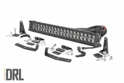 Rough Country - 70645DRLA | Nissan 20in LED Bumper Kit | Black Series w/ Amber DRL (16-21 Titan XD)