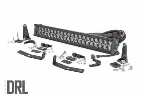 Rough Country - 70645DRL | Nissan 20in LED Bumper Kit | Black Series w/ White DRL (16-21 Titan XD)