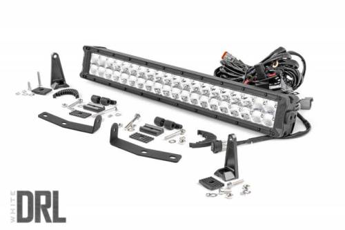 Rough Country - 70646DRL | Nissan 20in LED Bumper Kit | Chrome Series w/ White DRL (16-21 Titan XD)