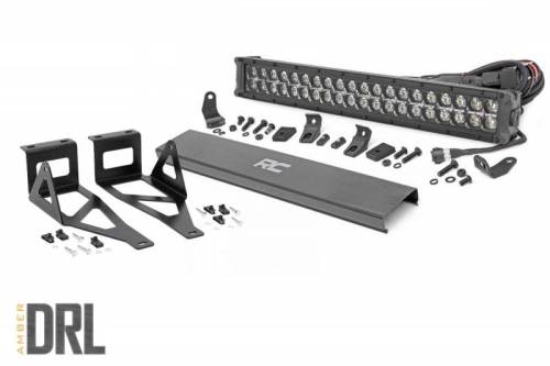 Rough Country - 70665DRLA | Ford 20in LED Bumper Kit | Black Series w/ Amber DRL (05-07 F-250/350)