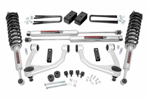 Rough Country - 76831 | Rough Country 3.5 Inch Lift Kit Toyota Tundra 2/4WD (2007-2021) | Aluminum Finish, Lifted Struts (4WD Only), Rear N3 Shocks