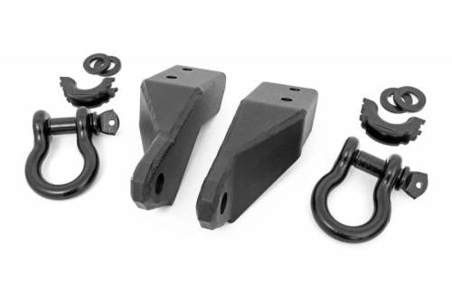 Rough Country - RS154 | Toyota Tow Hook to Shackle Conversion Kit w/ Bull Bar Support & Standard D-Rings (07-21 Tundra)